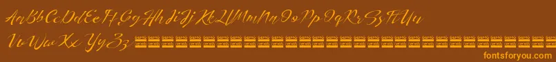 HerdreyDemo Font – Orange Fonts on Brown Background