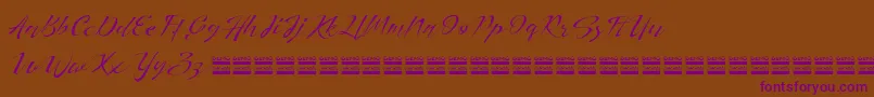 HerdreyDemo-Schriftart – Violette Schriften auf braunem Hintergrund