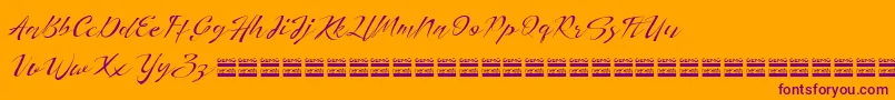 HerdreyDemo Font – Purple Fonts on Orange Background