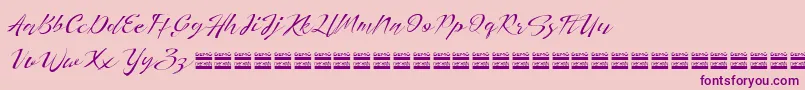 HerdreyDemo-Schriftart – Violette Schriften auf rosa Hintergrund