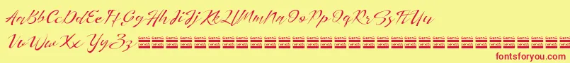 HerdreyDemo Font – Red Fonts on Yellow Background