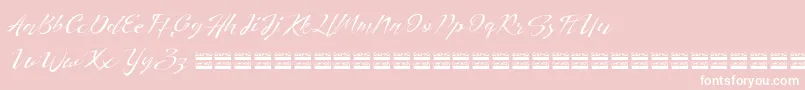 HerdreyDemo-Schriftart – Weiße Schriften auf rosa Hintergrund