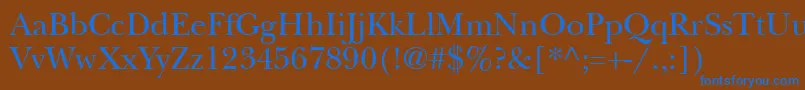 BaskervilleSsi Font – Blue Fonts on Brown Background