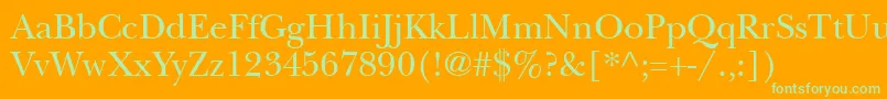 BaskervilleSsi Font – Green Fonts on Orange Background