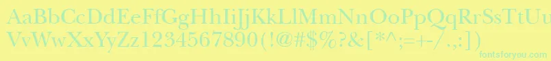 BaskervilleSsi Font – Green Fonts on Yellow Background