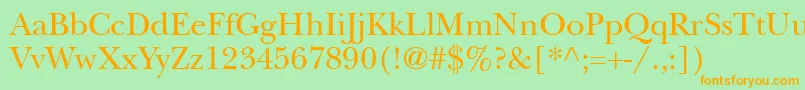 BaskervilleSsi Font – Orange Fonts on Green Background