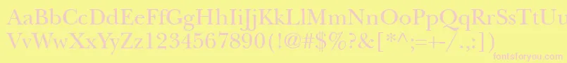 BaskervilleSsi Font – Pink Fonts on Yellow Background