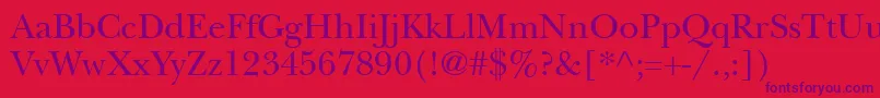 BaskervilleSsi Font – Purple Fonts on Red Background