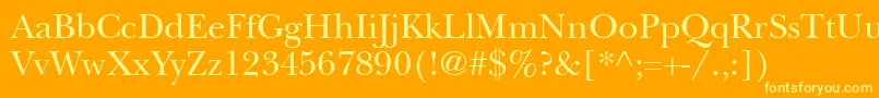 BaskervilleSsi Font – Yellow Fonts on Orange Background