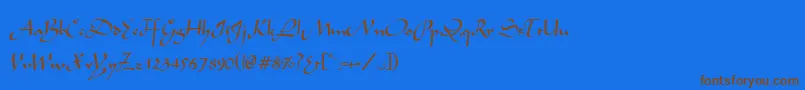 MochaNormal Font – Brown Fonts on Blue Background