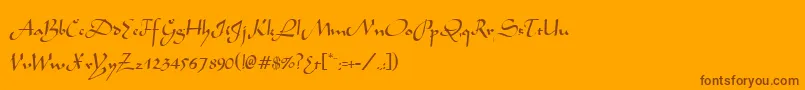 MochaNormal-Schriftart – Braune Schriften auf orangefarbenem Hintergrund