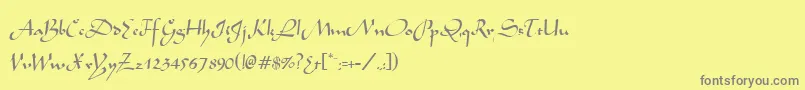 フォントMochaNormal – 黄色の背景に灰色の文字