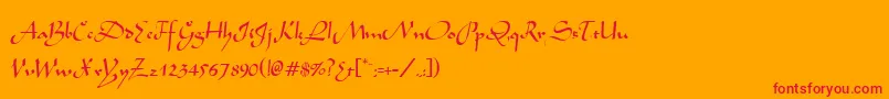フォントMochaNormal – オレンジの背景に赤い文字