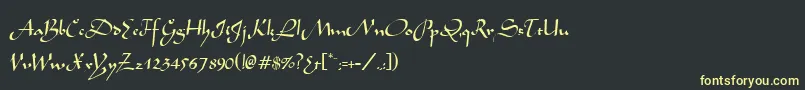 フォントMochaNormal – 黒い背景に黄色の文字