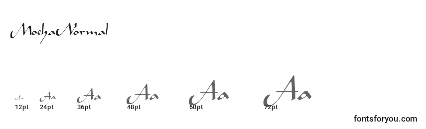 Размеры шрифта MochaNormal