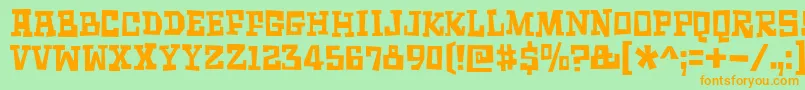 SurfingAshtrayDemo Font – Orange Fonts on Green Background