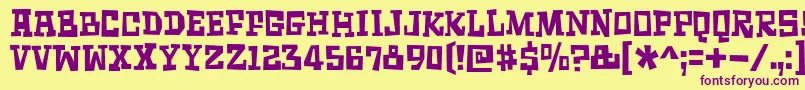 SurfingAshtrayDemo Font – Purple Fonts on Yellow Background