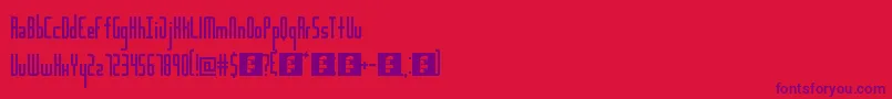 TheDistance Font – Purple Fonts on Red Background