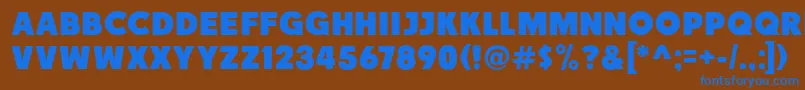 Race1BranntNcv Font – Blue Fonts on Brown Background