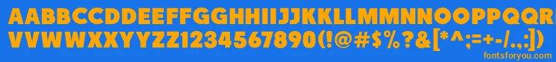 Race1BranntNcv Font – Orange Fonts on Blue Background