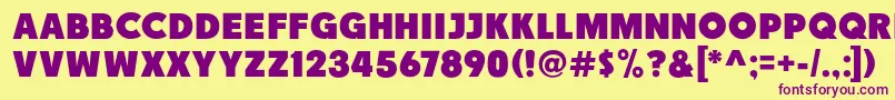 Race1BranntNcv Font – Purple Fonts on Yellow Background