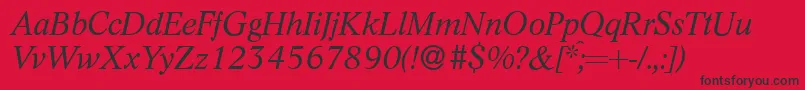 L730RomanItalic Font – Black Fonts on Red Background