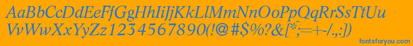 L730RomanItalic Font – Blue Fonts on Orange Background