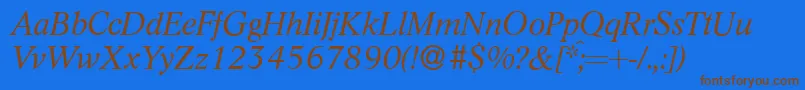 L730RomanItalic Font – Brown Fonts on Blue Background