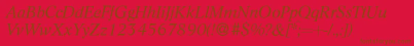 L730RomanItalic Font – Brown Fonts on Red Background