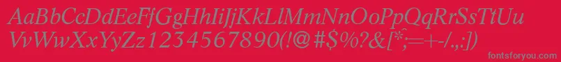 L730RomanItalic Font – Gray Fonts on Red Background