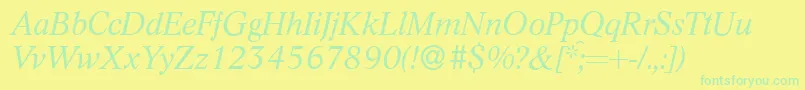 L730RomanItalic Font – Green Fonts on Yellow Background