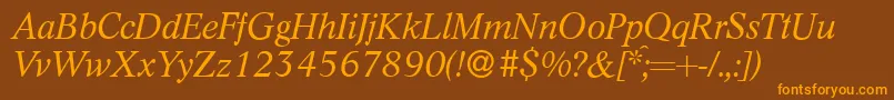 L730RomanItalic Font – Orange Fonts on Brown Background