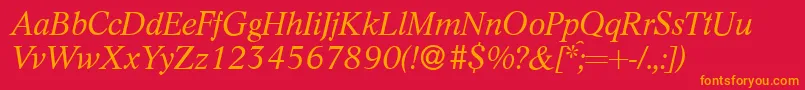 L730RomanItalic Font – Orange Fonts on Red Background
