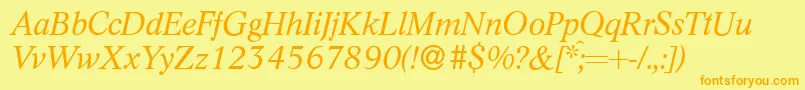 L730RomanItalic Font – Orange Fonts on Yellow Background
