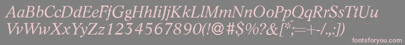 L730RomanItalic Font – Pink Fonts on Gray Background