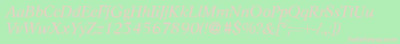 L730RomanItalic Font – Pink Fonts on Green Background