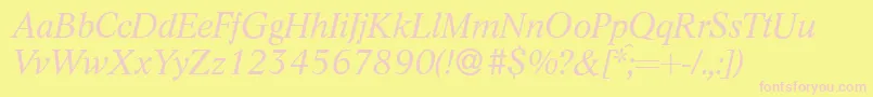 L730RomanItalic Font – Pink Fonts on Yellow Background