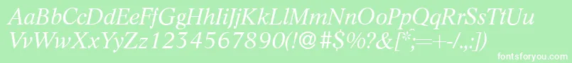 L730RomanItalic Font – White Fonts on Green Background