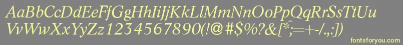 L730RomanItalic Font – Yellow Fonts on Gray Background