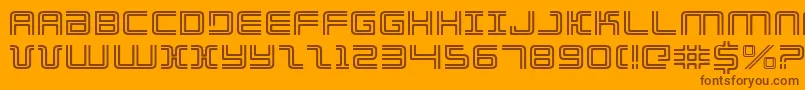 ElectionDayExpanded-Schriftart – Braune Schriften auf orangefarbenem Hintergrund