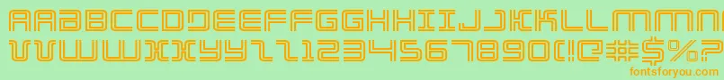 ElectionDayExpanded-Schriftart – Orangefarbene Schriften auf grünem Hintergrund