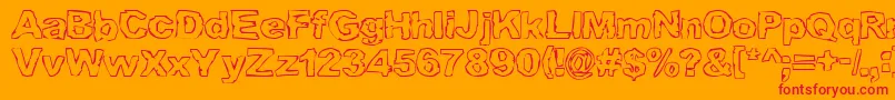 Graml-Schriftart – Rote Schriften auf orangefarbenem Hintergrund