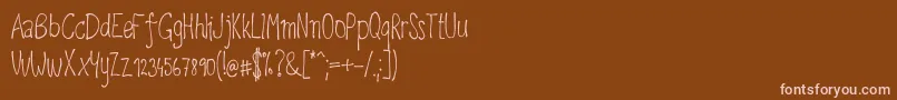 Upirpaw-Schriftart – Rosa Schriften auf braunem Hintergrund