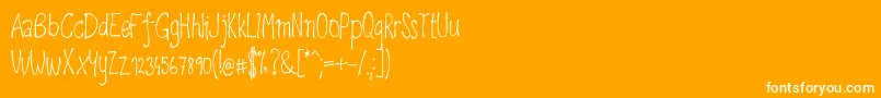 Upirpaw-Schriftart – Weiße Schriften auf orangefarbenem Hintergrund