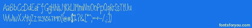 Шрифт Upirpaw – жёлтые шрифты на синем фоне