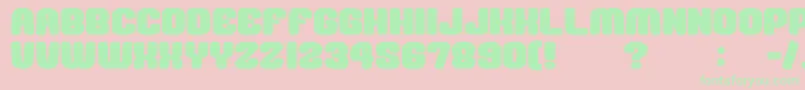 GomariceMousouRecord Font – Green Fonts on Pink Background