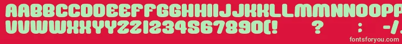 GomariceMousouRecord Font – Green Fonts on Red Background