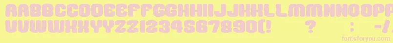 GomariceMousouRecord Font – Pink Fonts on Yellow Background