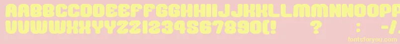 GomariceMousouRecord Font – Yellow Fonts on Pink Background