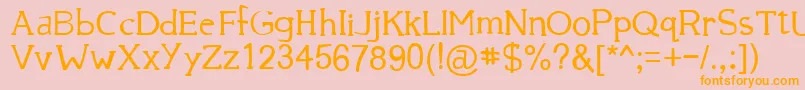 フォント39smooth – オレンジの文字がピンクの背景にあります。